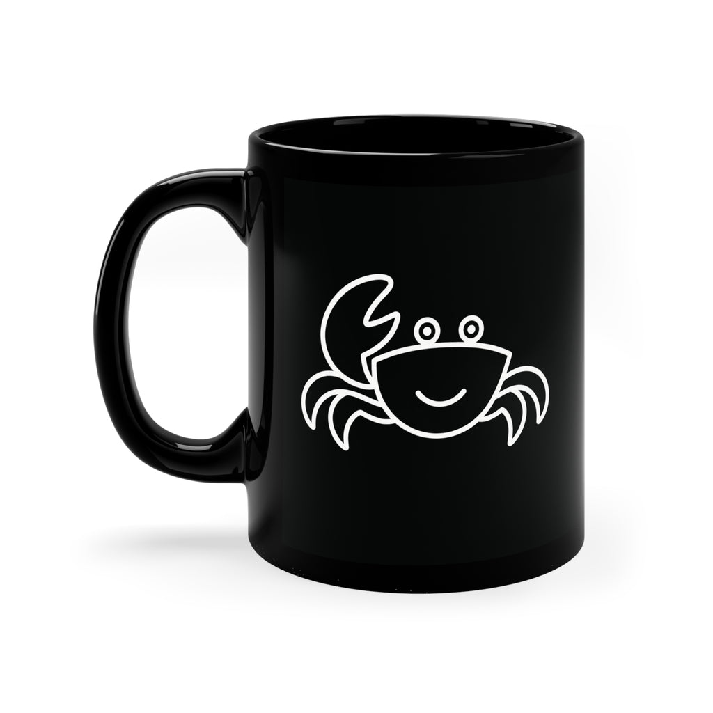 Happy Crab Coffee Mug — 11oz black ceramic