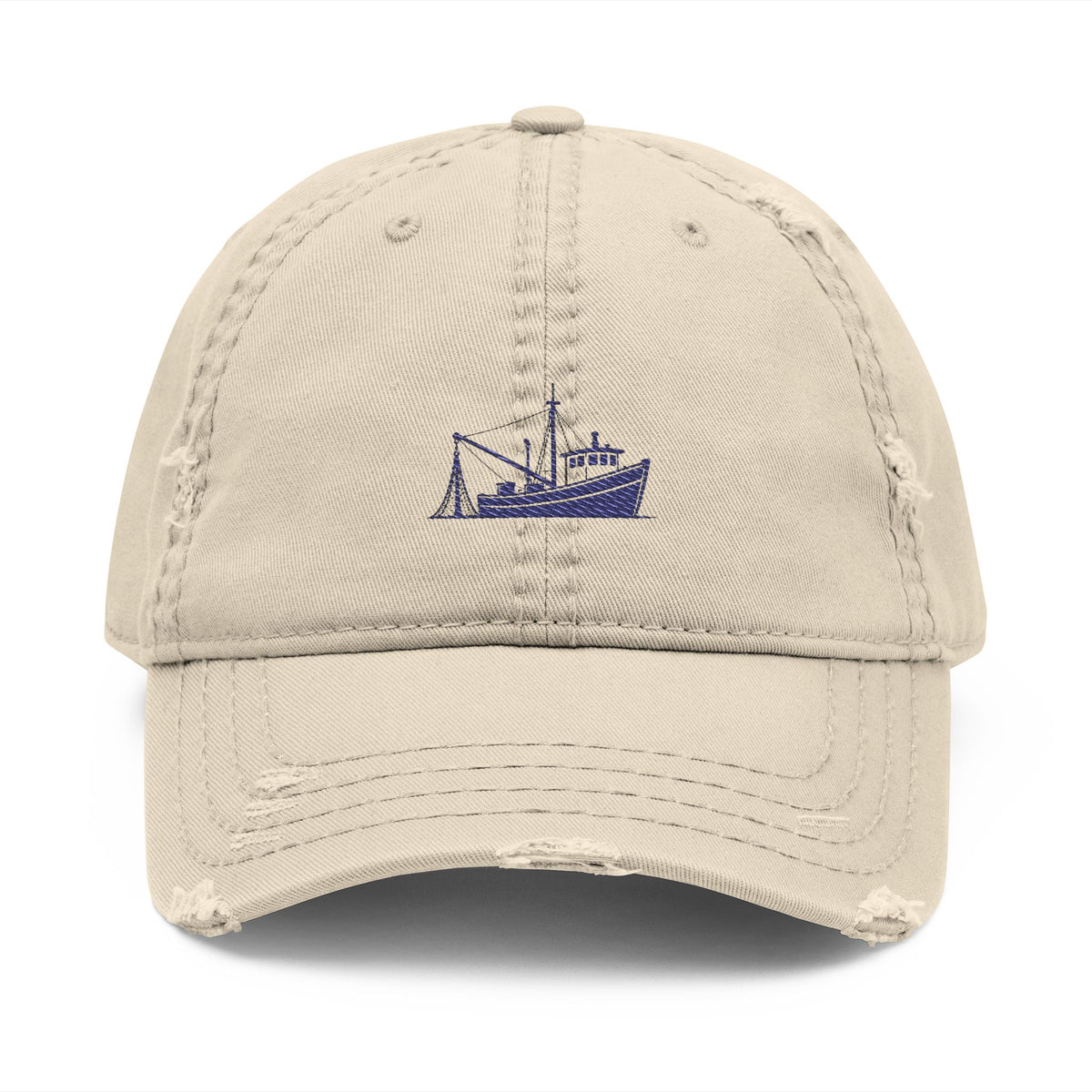 Khaki Coastal Shrimp Boat Ball Cap